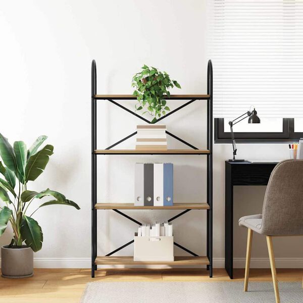 vidaXL Libreria Rovere artigianale 80 x 30 x 146 cm Legno multistrato