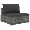 vidaXL Set Divani da Giardino 10 pz con Cuscini in Polyrattan Grigio