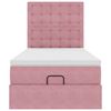 vidaXL Struttura Letto Pouf con Materassi Rosa 90x190 cm in Velluto