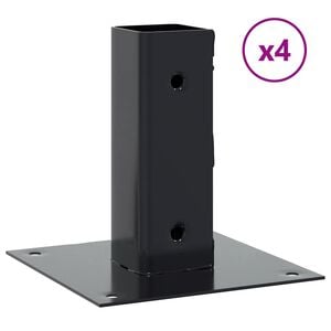 vidaXL Basi per Pali Quadrati 4 pz 46x46 mm Acciaio Verniciato Polvere
