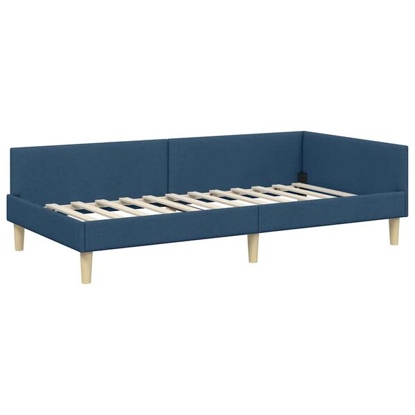 vidaXL Cornice del letto ad angolo Blu 80 x 200 cm Tessuto
