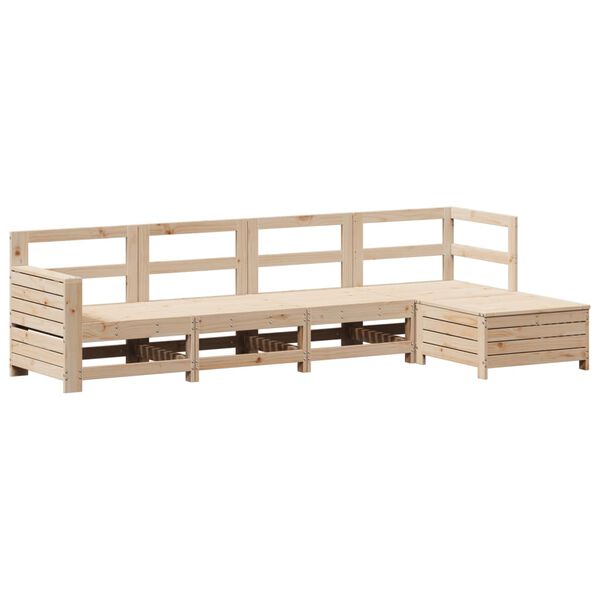 vidaXL Set Divani da Giardino 5 pz in Legno Massello di Pino