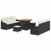 vidaXL Set Divano da Giardino con cuscino 9 pcs Nero e Crema