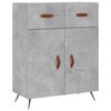 vidaXL Credenza Grigio Cemento 69,5x34x90 cm in Legno Multistrato