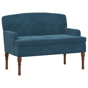 vidaXL Loveseat con bottoni imbottiti Blu 111 x 65 x 79 cm Velluto