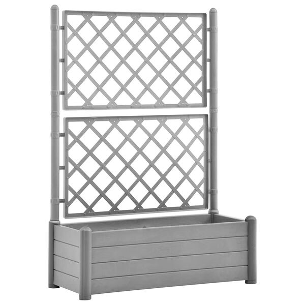 vidaXL Fioriera da Giardino e Graticcio 100x43x142 cm PP Grigio Pietra