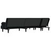 vidaXL Divano Letto a L Nero 260x140x70 cm in Velluto