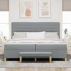 vidaXL Letto a molle con materasso Grigio chiaro 200 x 200 cm Tessuto