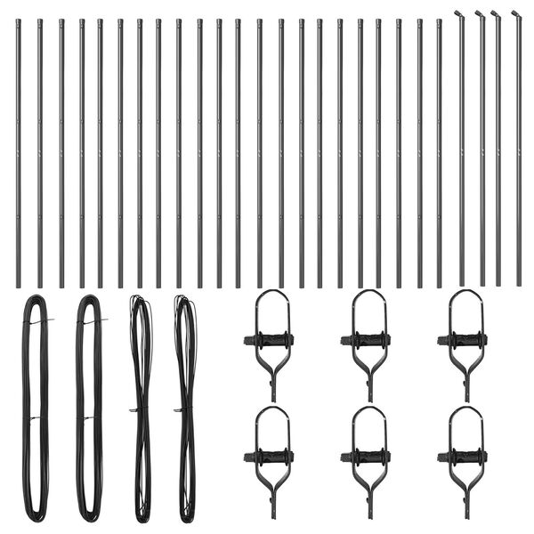 vidaXL Palo della recinzione 26 pcs Grigio 3,2 x 3,2 x 200 cm Acciaio