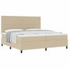 vidaXL Letto a molle con testiera Grigio chiaro e bianco 200 x 200 cm