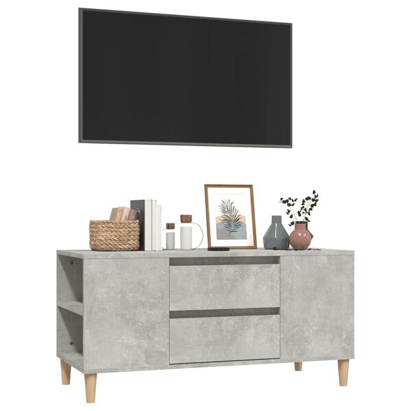 vidaXL Mobile per TV Grigio Cemento 102x44,5x50 cm Legno Multistrato