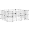 vidaXL Gabbia per Animali 36 Pannelli con Porta Nera 35x35 cm Acciaio