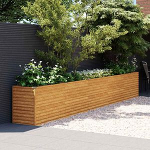 vidaXL Letto rialzato da giardino 482x50x69 cm in acciaio Corten