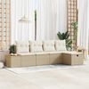 vidaXL Set Divano da Giardino con cuscino 5 pcs Beige Poly Rattan