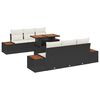 vidaXL Set Divano da Giardino 7 pz Nero Poly Rattan