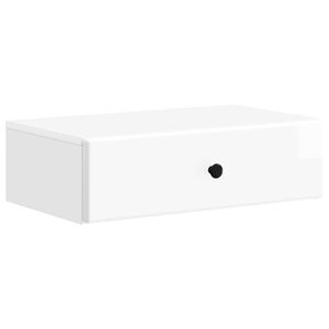 vidaXL Tavolino da Parete Laterale Bianco Lucido 59 x 34,5 x 17 cm