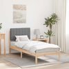vidaXL Letto con Testiera Rivestita Grigio chiaro 75 x 190 cm