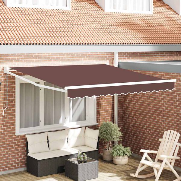 vidaXL Tenda Sole Retrattile Manuale 300x250 cm Marrone