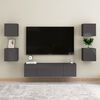 vidaXL Set Mobili TV 6 pz Grigio Lucido in Legno Multistrato