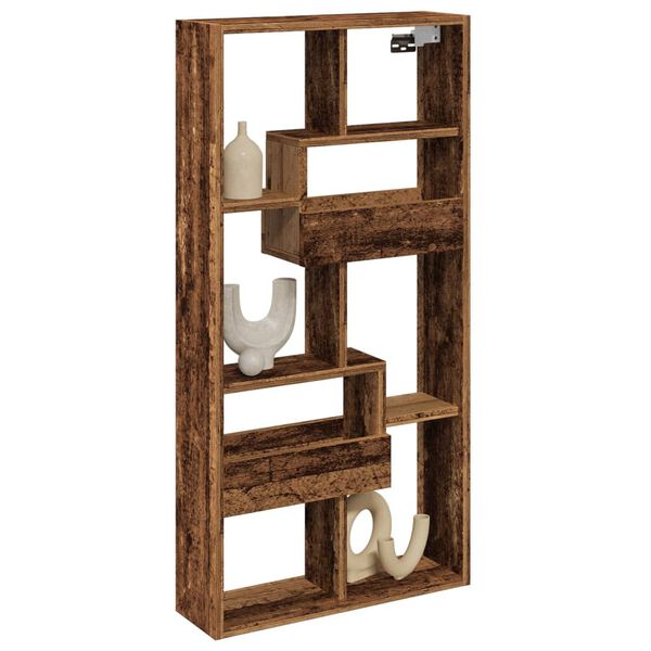 vidaXL Mobile a Parete Legno Antico 50x15x100 cm in Truciolato