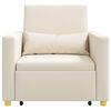 vidaXL Divano letto estraibile singolo Bianco crema 90 x 165 x 87 cm