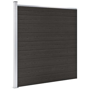 vidaXL Pannello di Recinzione in WPC 175x186 cm Nero