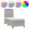 vidaXL Letto a Molle Materasso e LED Grigio Chiaro 100x200 cm Tessuto