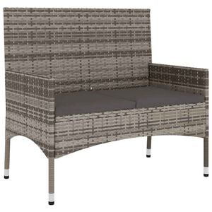 vidaXL Panca da Giardino a 2 Posti con Cuscini in Polyrattan Grigio
