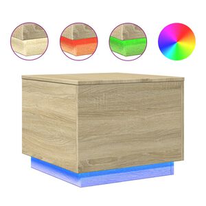 vidaXL Tavolino da Salotto Gambe in Metallo Rovere Sonoma 50x50x40 cm