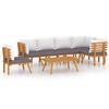 vidaXL Set Divani da Giardino 7 pz con Cuscini in Massello di Acacia