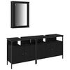 vidaXL Unit&agrave; da Bagno 3 pz Nero 80 x 30 x 60 cm Legno ingegnerizzato