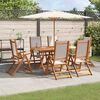 vidaXL Set Pranzo da Giardino 7pz Legno Massello di Acacia e Textilene