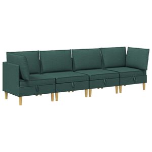 vidaXL Set di divani modulari con spazio di archiviazione 4 pz Tessuto