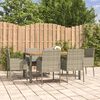 vidaXL Set da Pranzo da Giardino 7 pz con Cuscini in Polyrattan Grigio