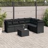 vidaXL Set Divani da Giardino con Cuscini 7pz Nero Polyrattan