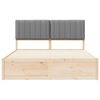 vidaXL Letto con Testiera Rivestita Grigio chiaro 150 x 200 cm