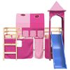 vidaXL Letto a Soppalco con Torre Bambini Rosa 90x200cm Massello Pino