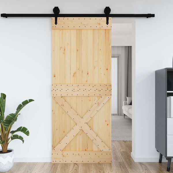 vidaXL Porta NARVIK Naturale 95 x 210 cm Legno di pino solido