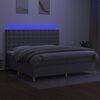 vidaXL Letto a Molle Materasso e LED Grigio Chiaro 200x200 cm Tessuto