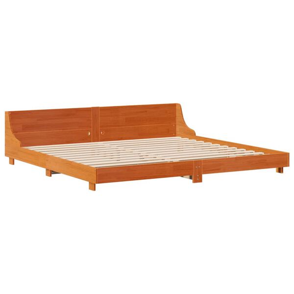 vidaXL Letto senza Materasso Marrone Cera 200x200 cm in Legno di Pino