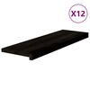 vidaXL Gradini 12 pz Marrone Scuro 80x30x2 cm Legno Massello Rovere
