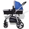 vidaXL Passeggino 3 in 1 in Alluminio Blu e Nero
