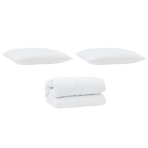vidaXL Set di Piumoni 3 pcs Bianco Microfibra e Piuma d'Oca