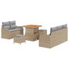 vidaXL Set Divano da Giardino con cuscino 8 pcs Beige polyrattan