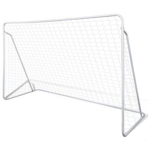 vidaXL Set Porta da Calcio in Acciaio 240 x 90 x 150 cm Alta Qualit&agrave;