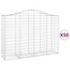 vidaXL Cesti Gabbioni ad Arco 50 pz 200x50x140/160 cm Ferro Zincato