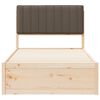 vidaXL Letto con Testiera Rivestita Talpa 100 x 200 cm Pino massello