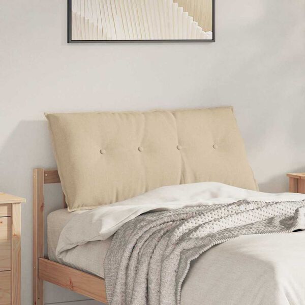 vidaXL Cuscino per Schiena Crema 100 x 19 x 50 cm Tessuto