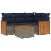 vidaXL Set Divani da Giardino 5 pz con Cuscini Grigio in Polyrattan