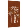 vidaXL Decorazione Muro da Giardino 105x55 cm Palma in Acciaio Corten